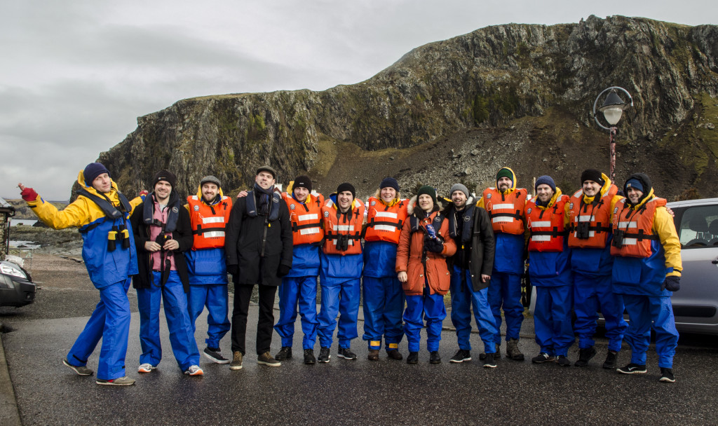 Stag party group before heading out on their private boat charter