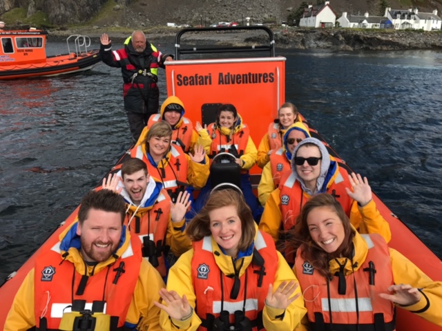 Steve on board Celtic Explorer with excited passengers.